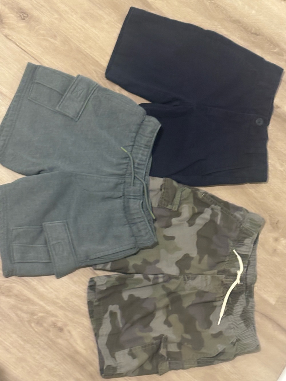 Boys Size 8 Shorts Bundle - Navy, Olive, Camouflage